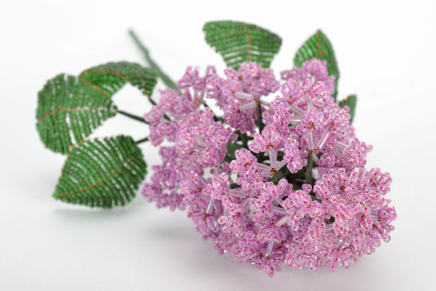 Decorative Lilac Branch Made of Beads photo 4