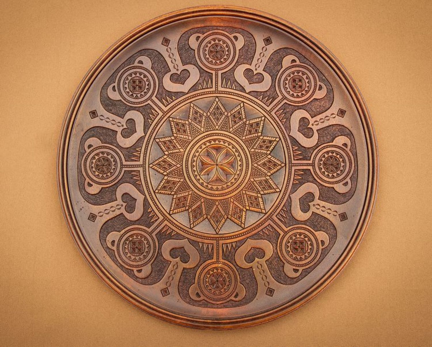 Exclusive decorative plate made of wood photo 3
