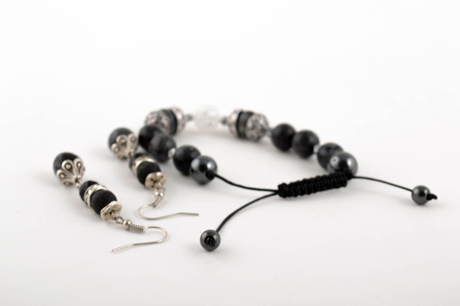 Handmade gemstone jewelry set beaded earrings beaded bracelet designs gift ideas photo 3