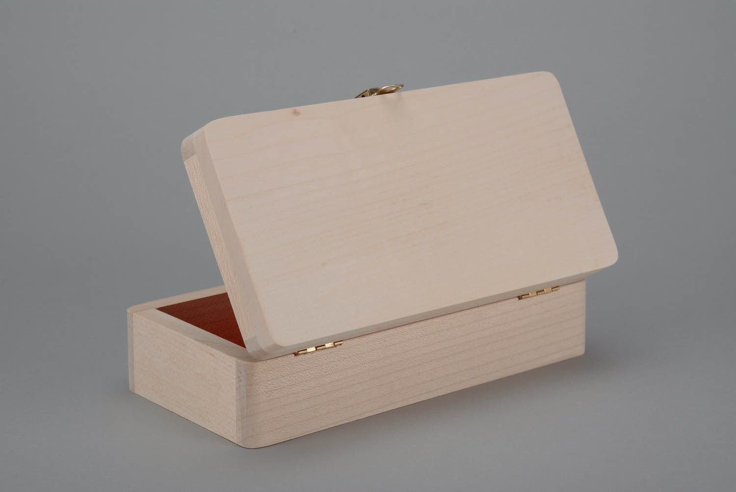 Wooden box trimmed with velvet inside photo 2