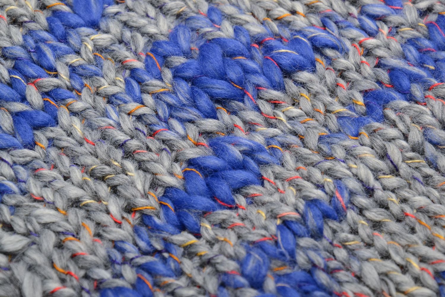 Snood en laine gris bleu fait main chaud photo 4