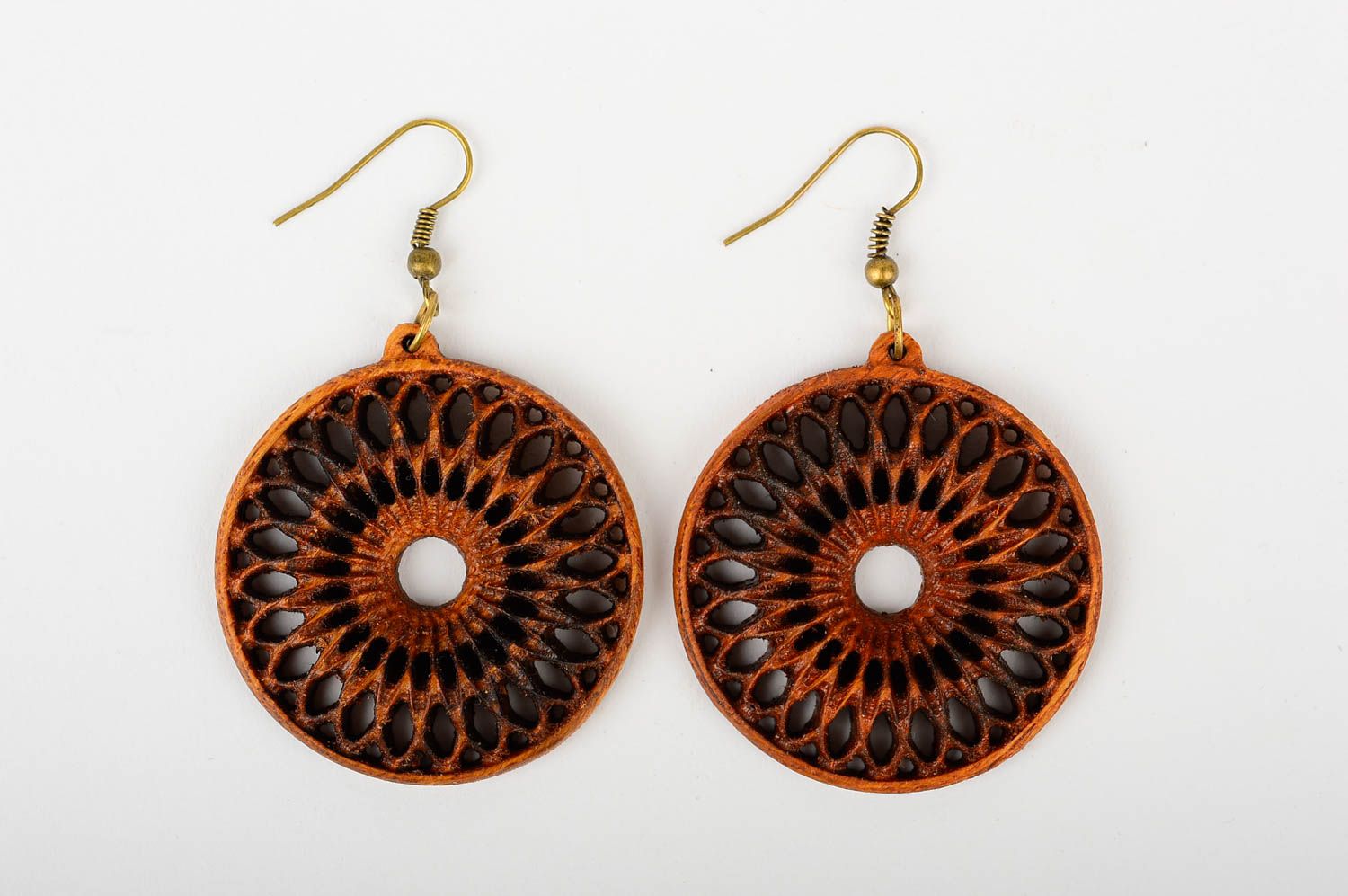 Handmade wooden earrings round earrings womens earrings designer jewelry photo 2