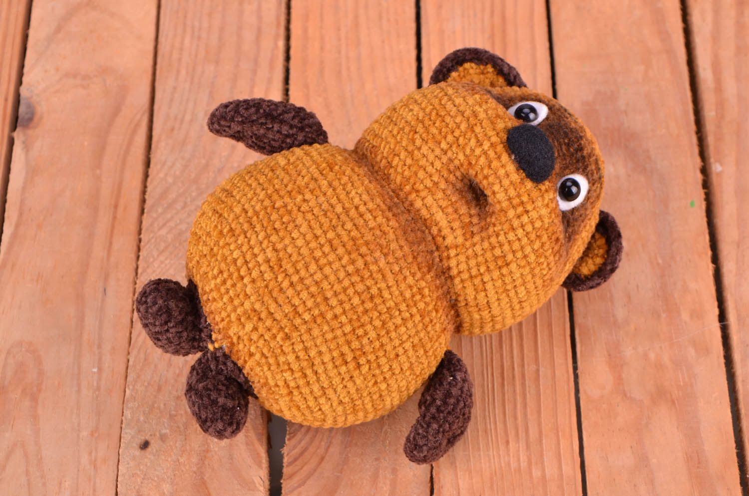 Knitted handmade toy Bear photo 1
