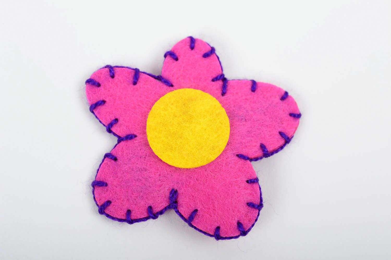 Lila Blume Haarspange handgemachter Schmuck Accessoires für Mädchen grell foto 1
