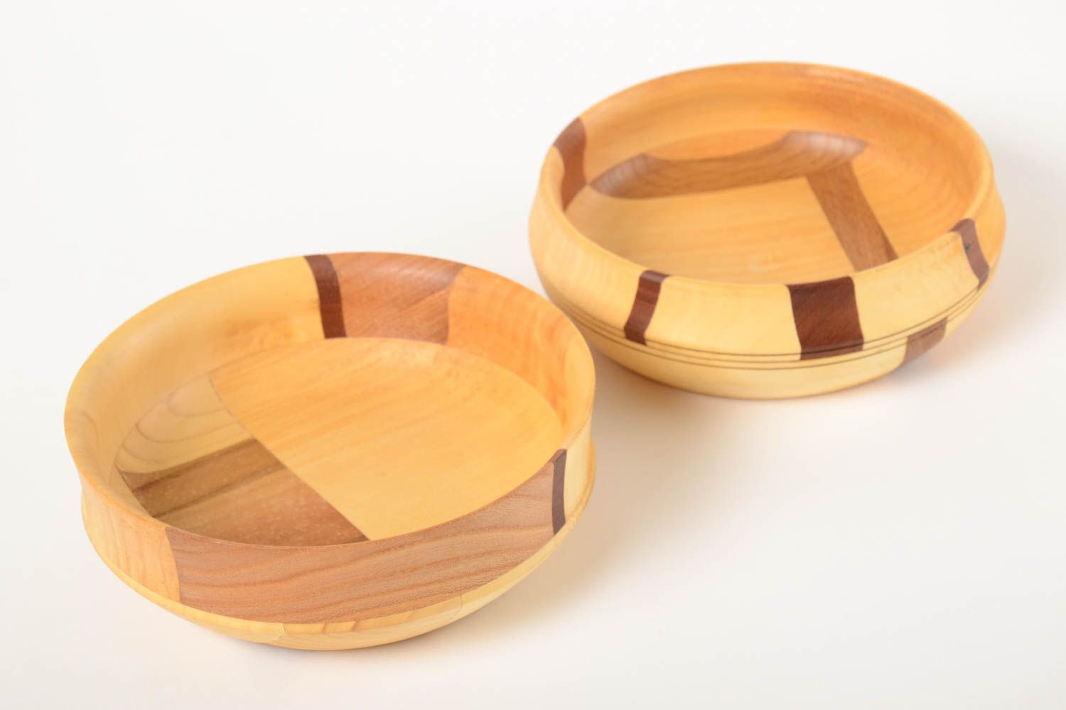 Unusual handmade wooden plates set of kitchenware unusual wooden plates photo 2