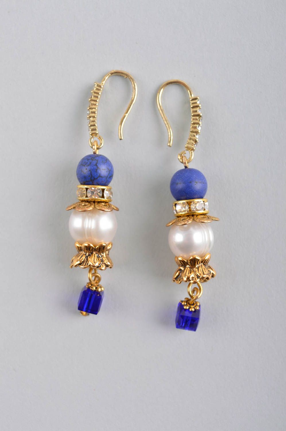 Handmade jewelry metal earrings bead earrings gemstone jewelry gifts for mom photo 3