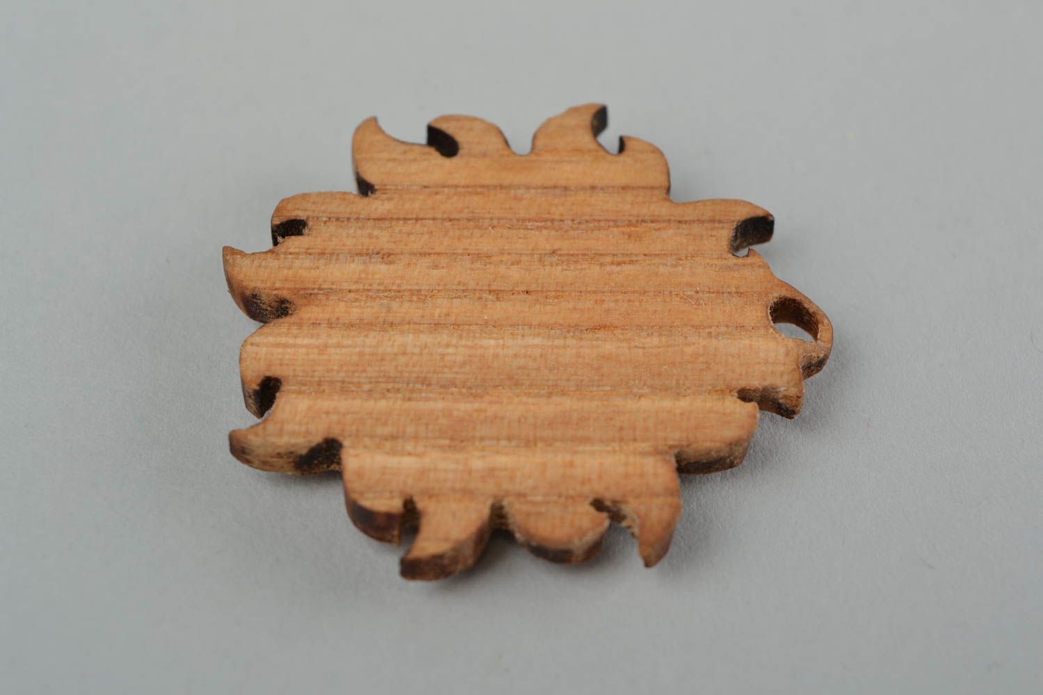 Slavic pendant amulet made of natural wood beautiful talisman Kolovrat 8 rays  photo 5