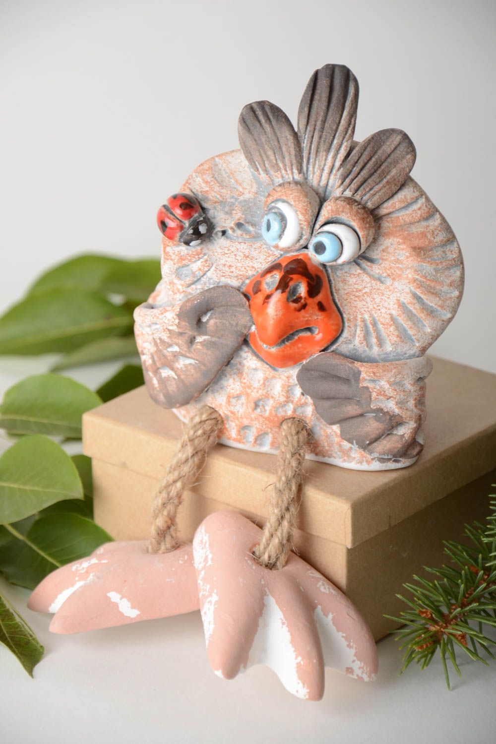 Tirelire oiseau céramique Tirelire fait main peinte Cadeau pour enfant photo 1