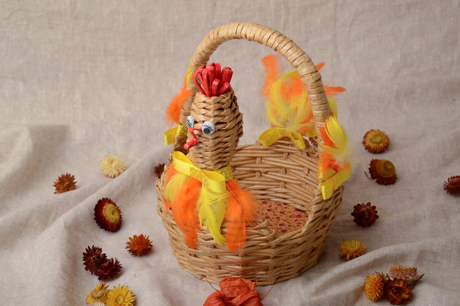 Newspaper basket for Easter eggs photo 1