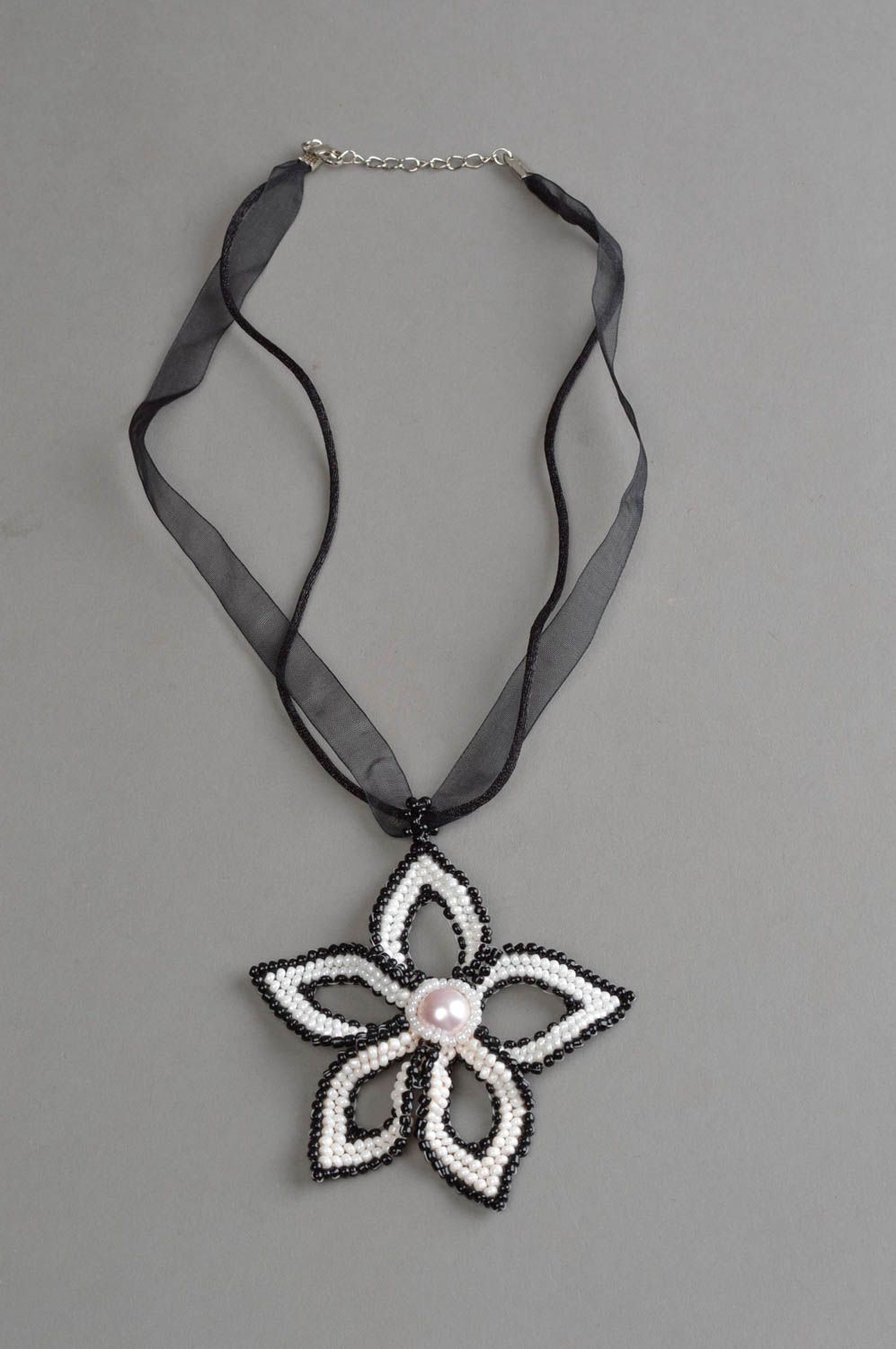Beautiful homemade beaded pendant flower neck pendant designs fashion jewelry photo 2