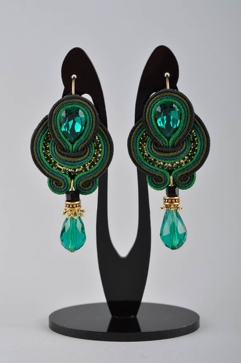 Homemade jewelry soutache earrings designer accessories earrings for ladies photo 2
