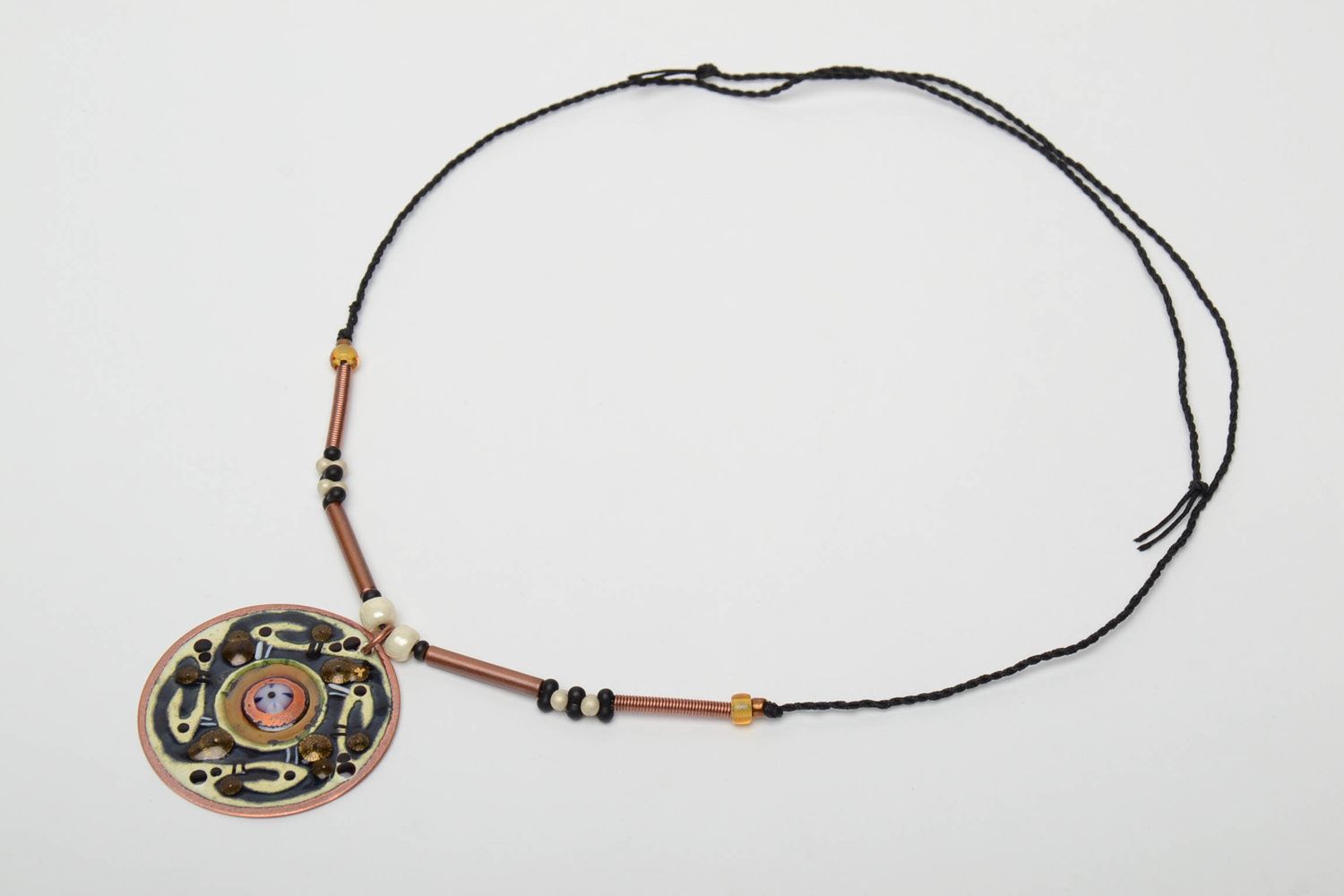 Copper pendant with hot enamel Zgarda photo 3