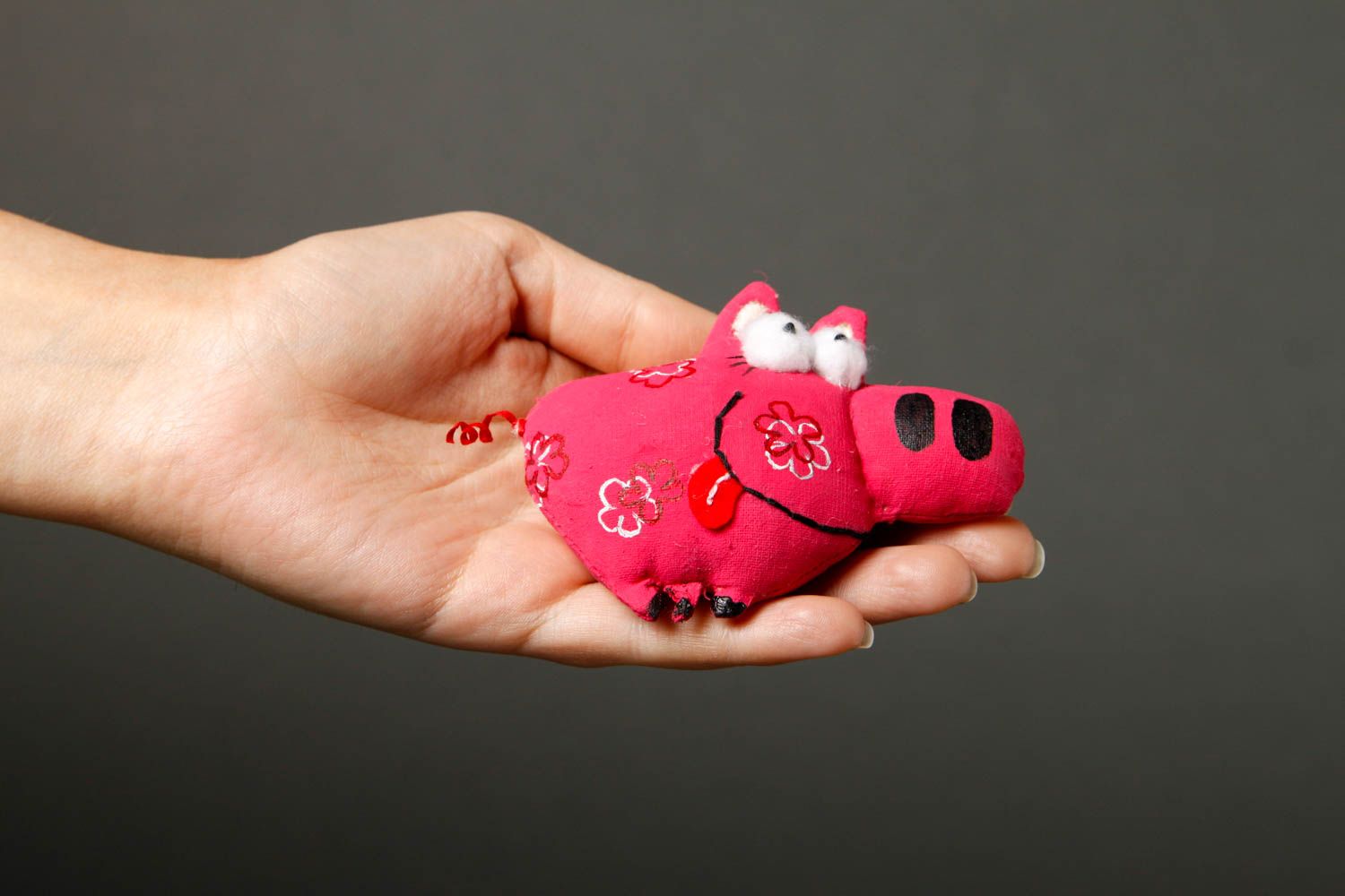 Handmade Brosche Tier Accessoire für Frauen Designer Schmuck blumiges Schwein foto 2