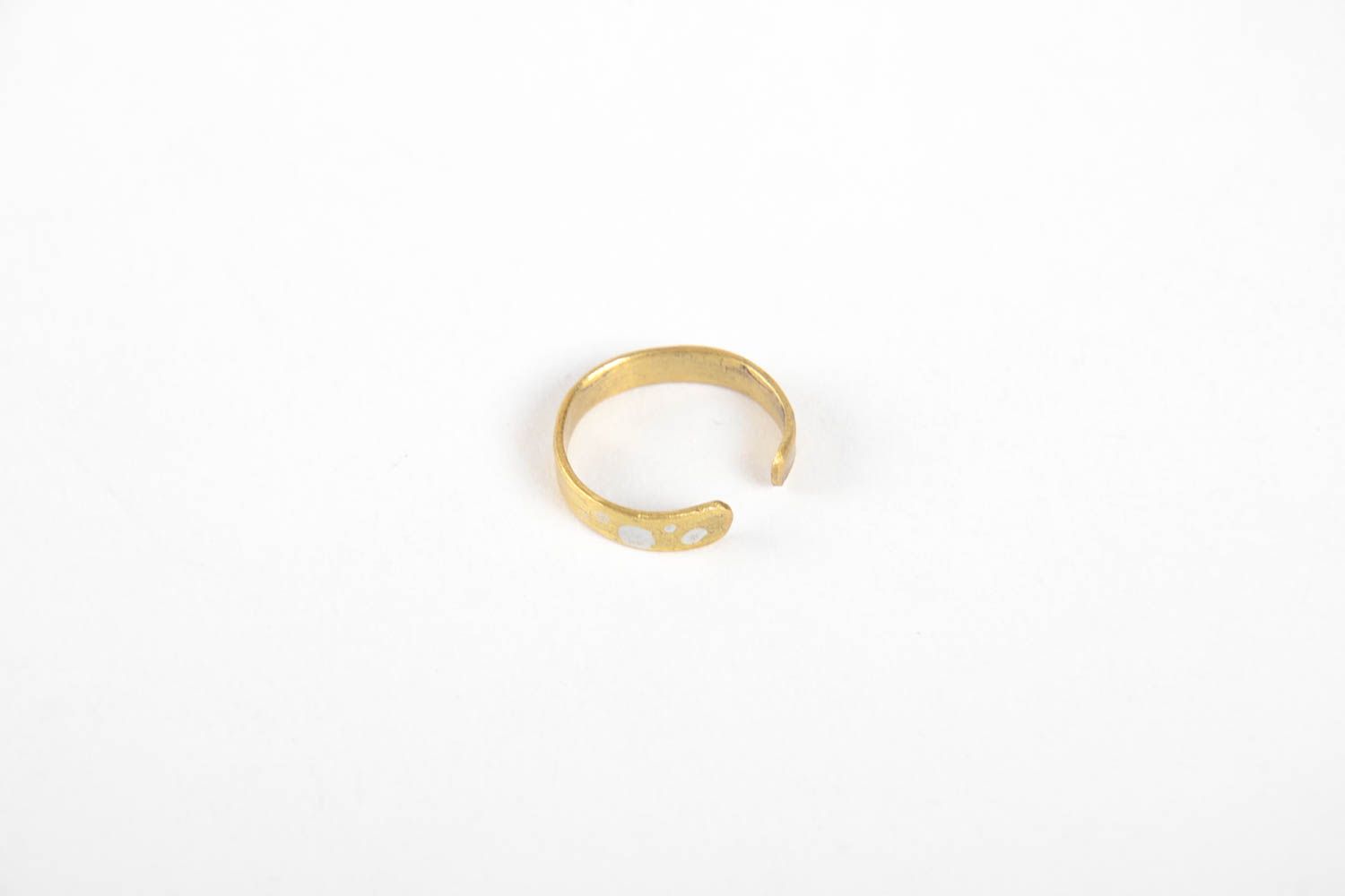 Красивое кольцо ручной работы необычное кольцо золотистое женское кольцо фото 4