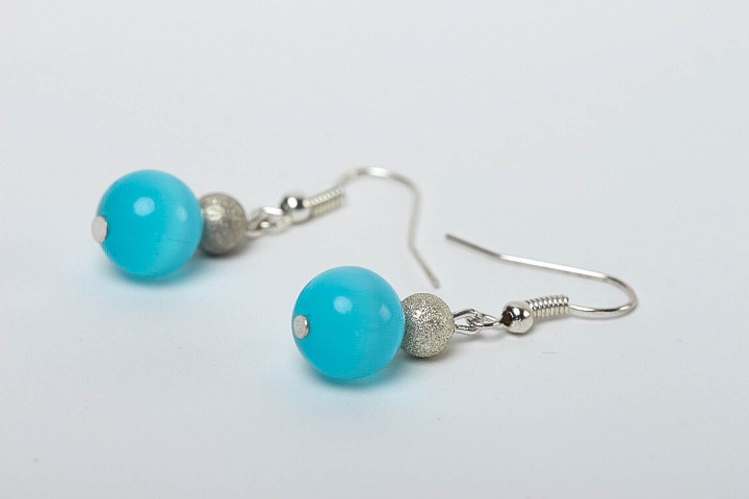 Dangling earrings ball earrings handcrafted jewelry fashion accessories photo 3