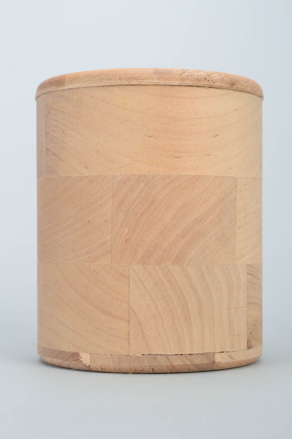 Caja para decorar redonda hecha a mano de madera material para manualidades foto 1