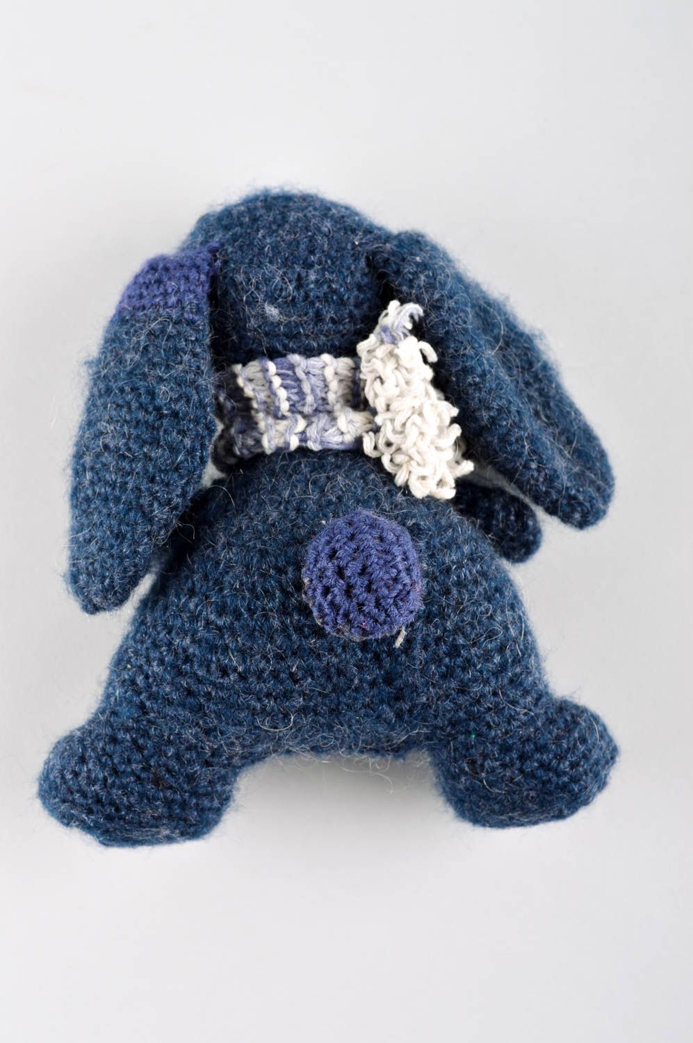 Juguete artesanal con forma de conejo azul peluche para niños regalo original foto 3