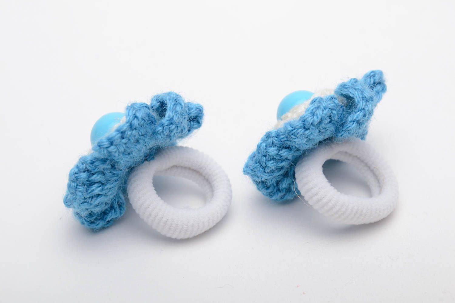 Crochet scrunchies Blue Flowers photo 4