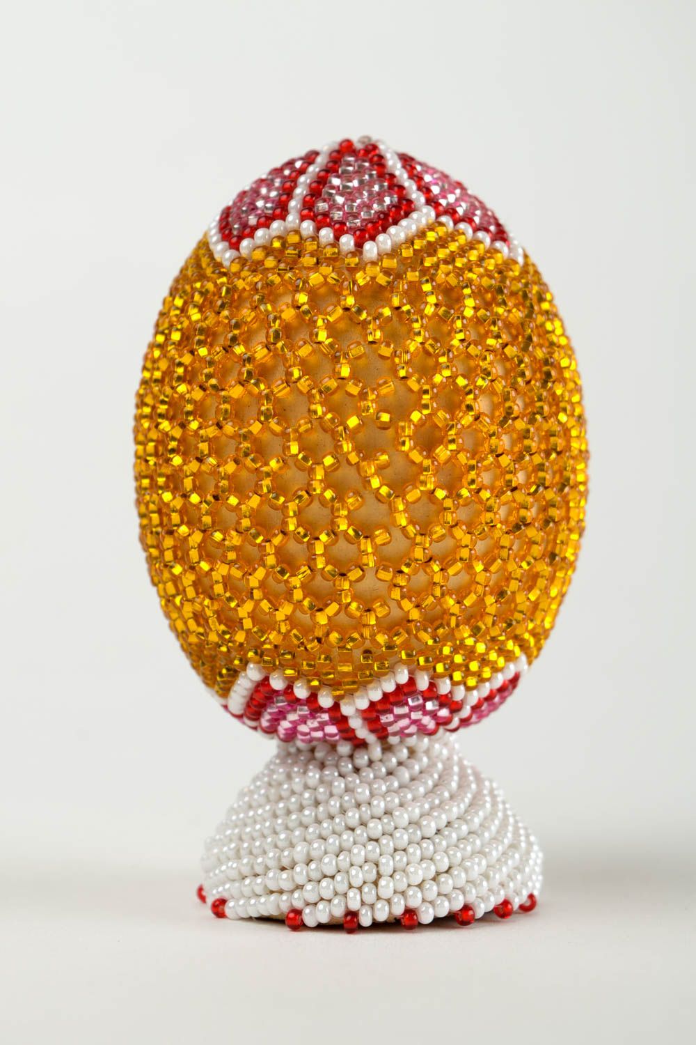 Handmade home decor Easter egg for decorative use bead weaving souvenir ideas photo 1