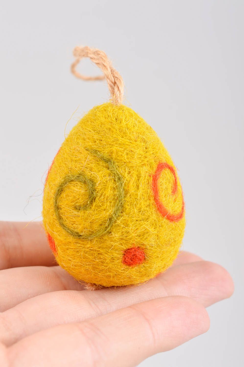 Peluche de fieltro hecho a mano de lana colgante decorativo huevo de Pascua foto 5