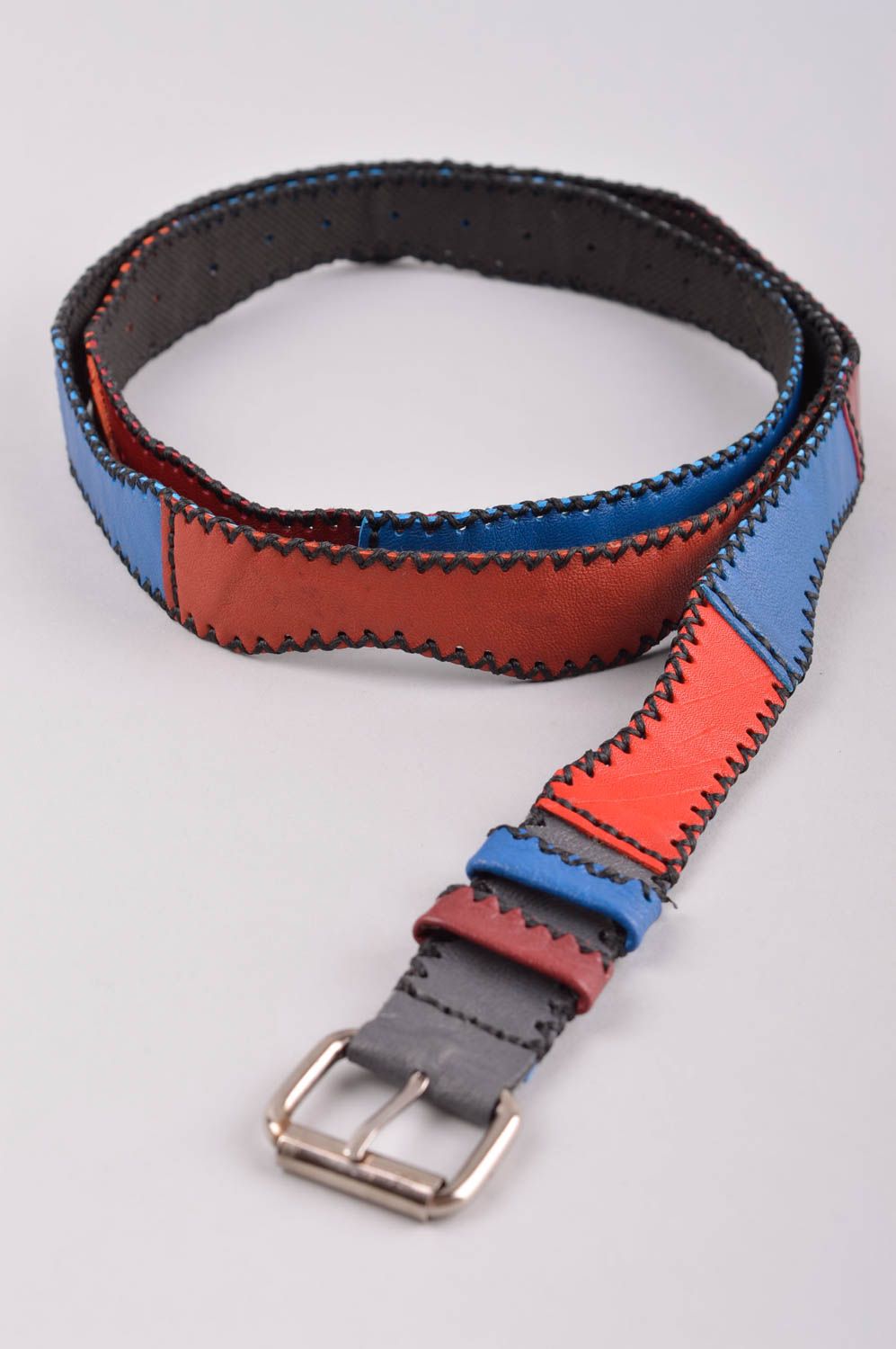Colorful handmade leather belt fashion tips handmade accessories for girls photo 4