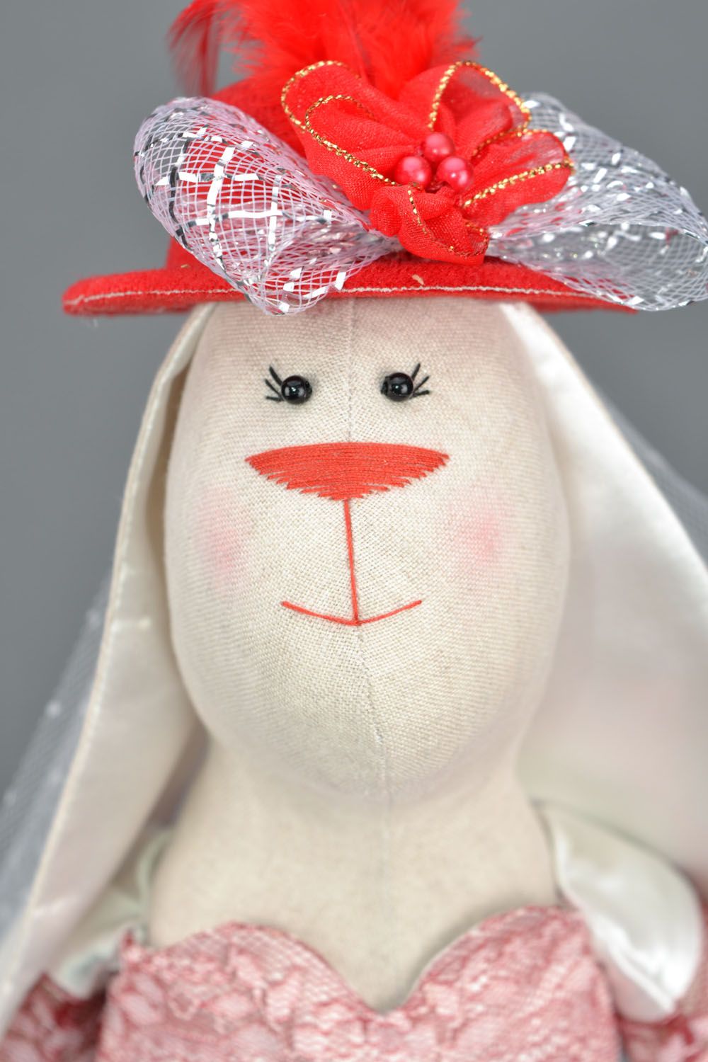 Textile toy Hare Bride photo 4