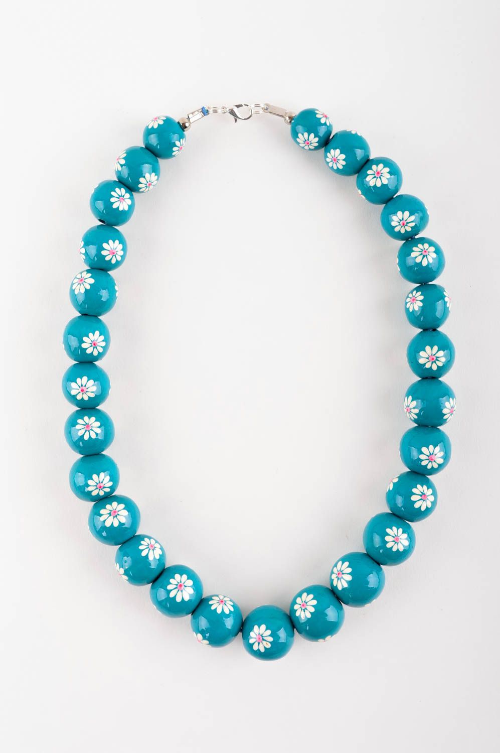 Handmade lange Halskette Modeschmuck Collier Accessoire für Frauen blau schön foto 2