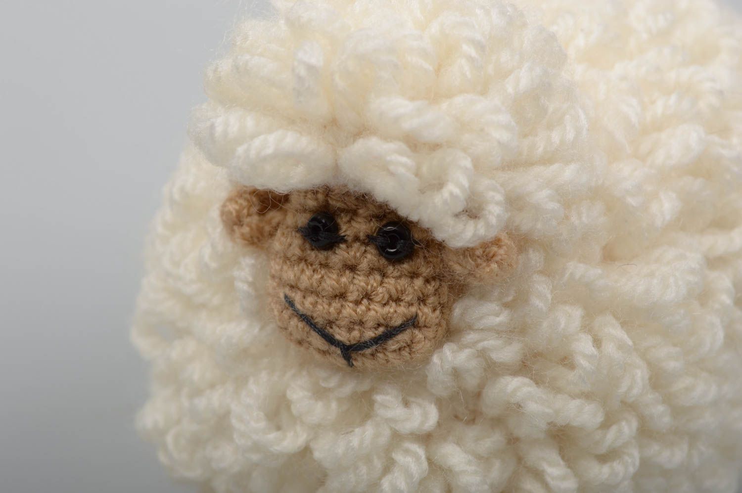 Jouet fait main Peluche mouton Jouet enfant petit tricoté fils acryliques photo 3