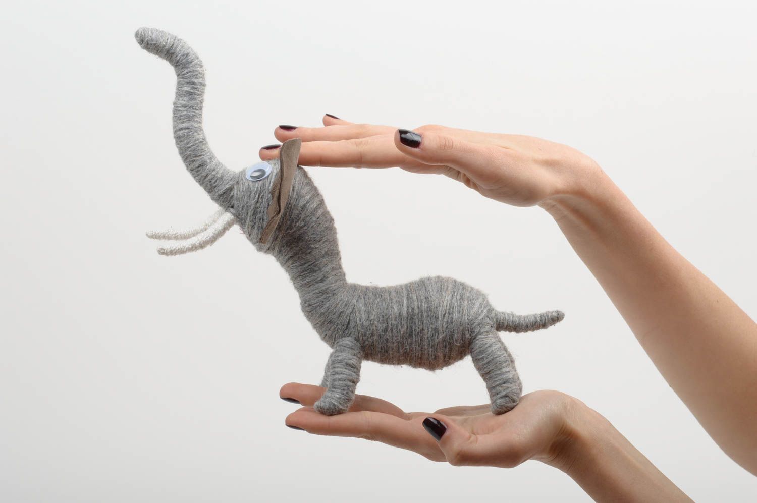 Häkel Kuscheltier handgemacht Stofftier Elefant Kinder Spielsachen in Grau schön foto 5