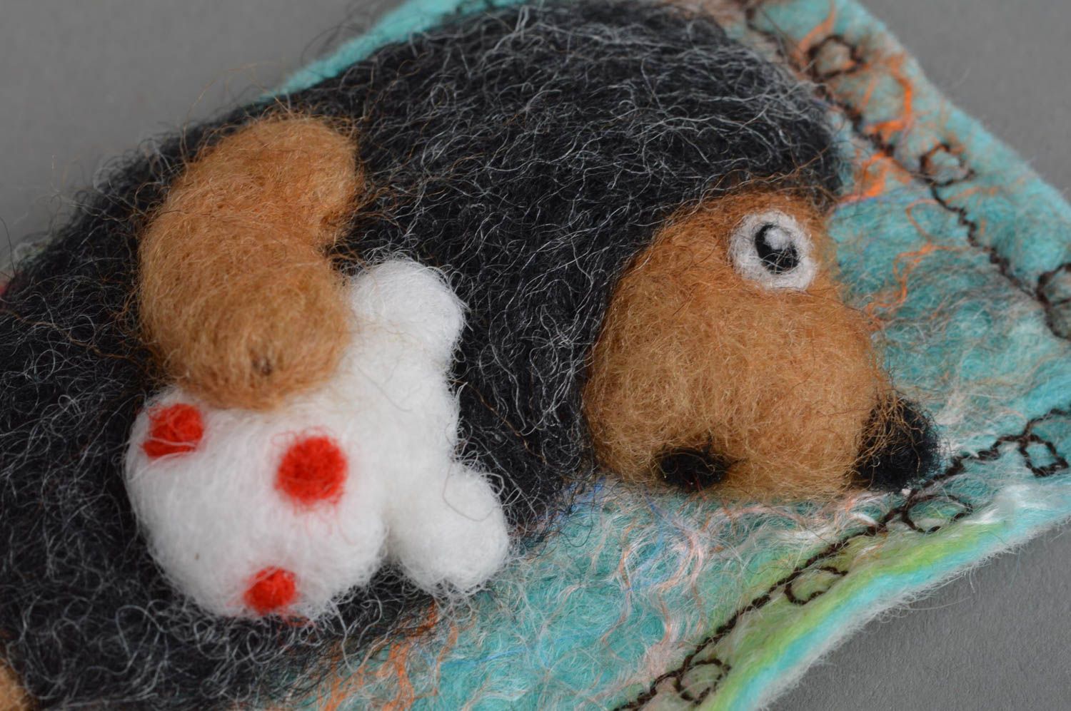 Fridge magnet for children woolen home decor handmade hedgehog toy for decor photo 4