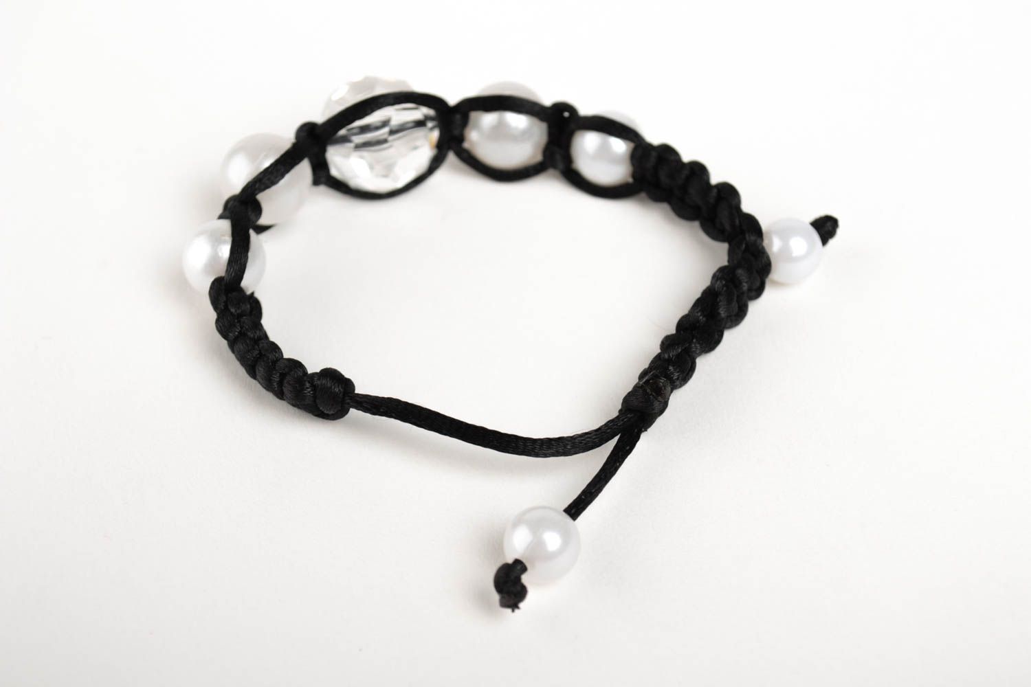Beads bracelet handmade bracelet fabric accessory woven bracelet gift ideas photo 3