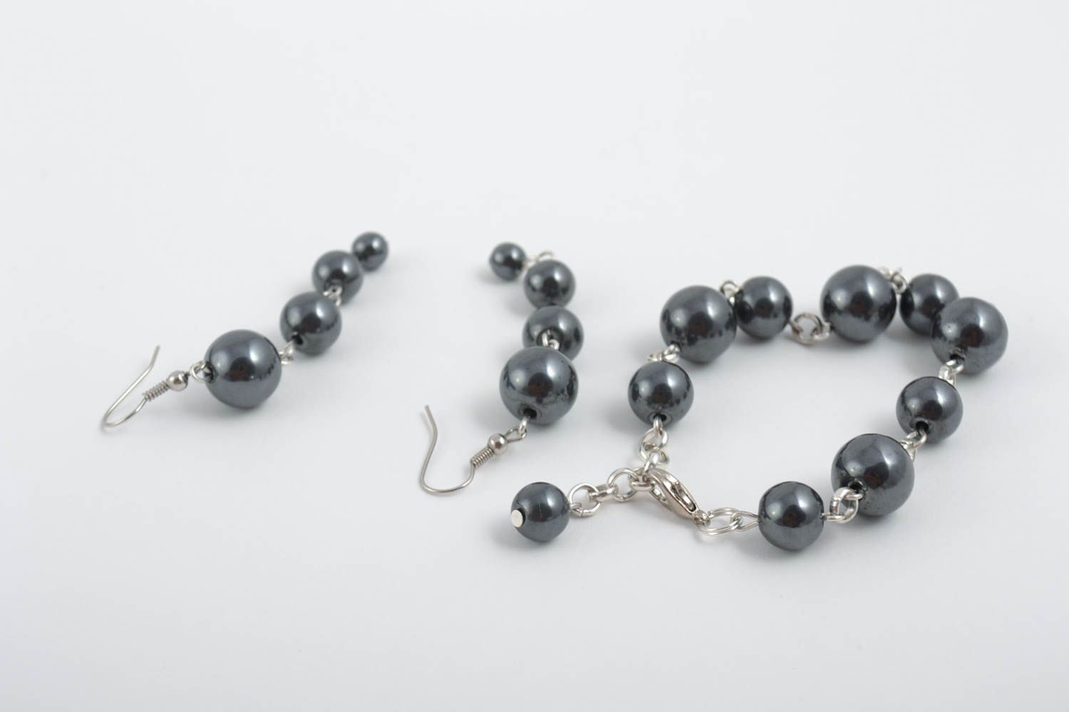 Handmade jewelry set gemstone jewelry bead bracelet dangling earrings gift ideas photo 3