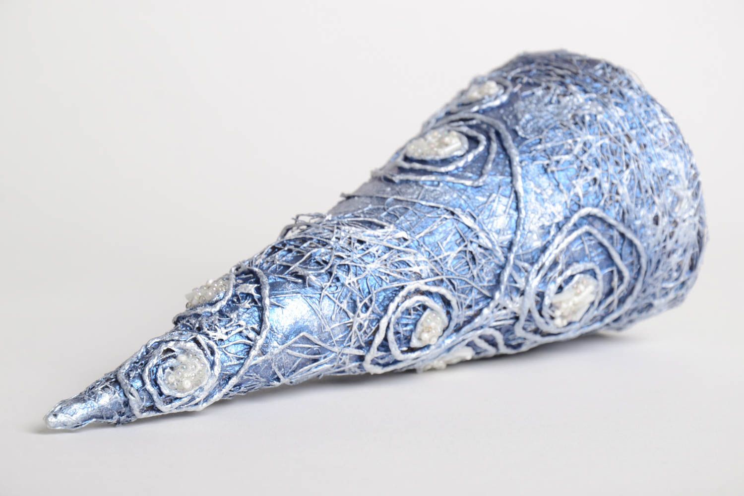 Sapin artificiel fait main Arbre décoratif bleu papier mâché Déco maison Noël photo 5