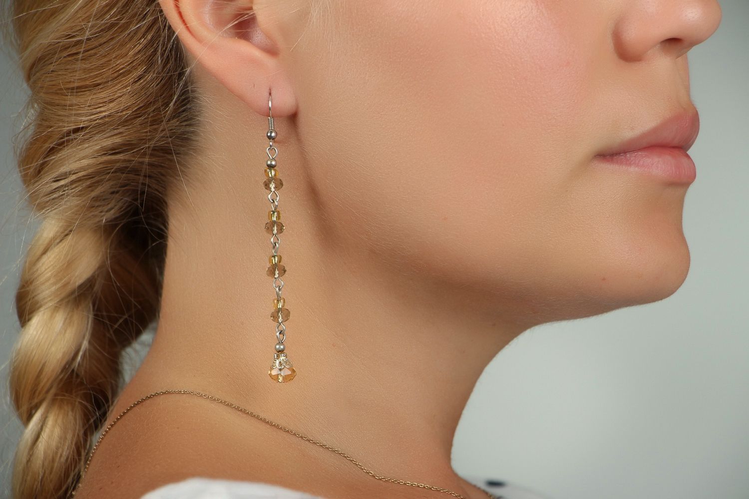 Long crystal earrings photo 5