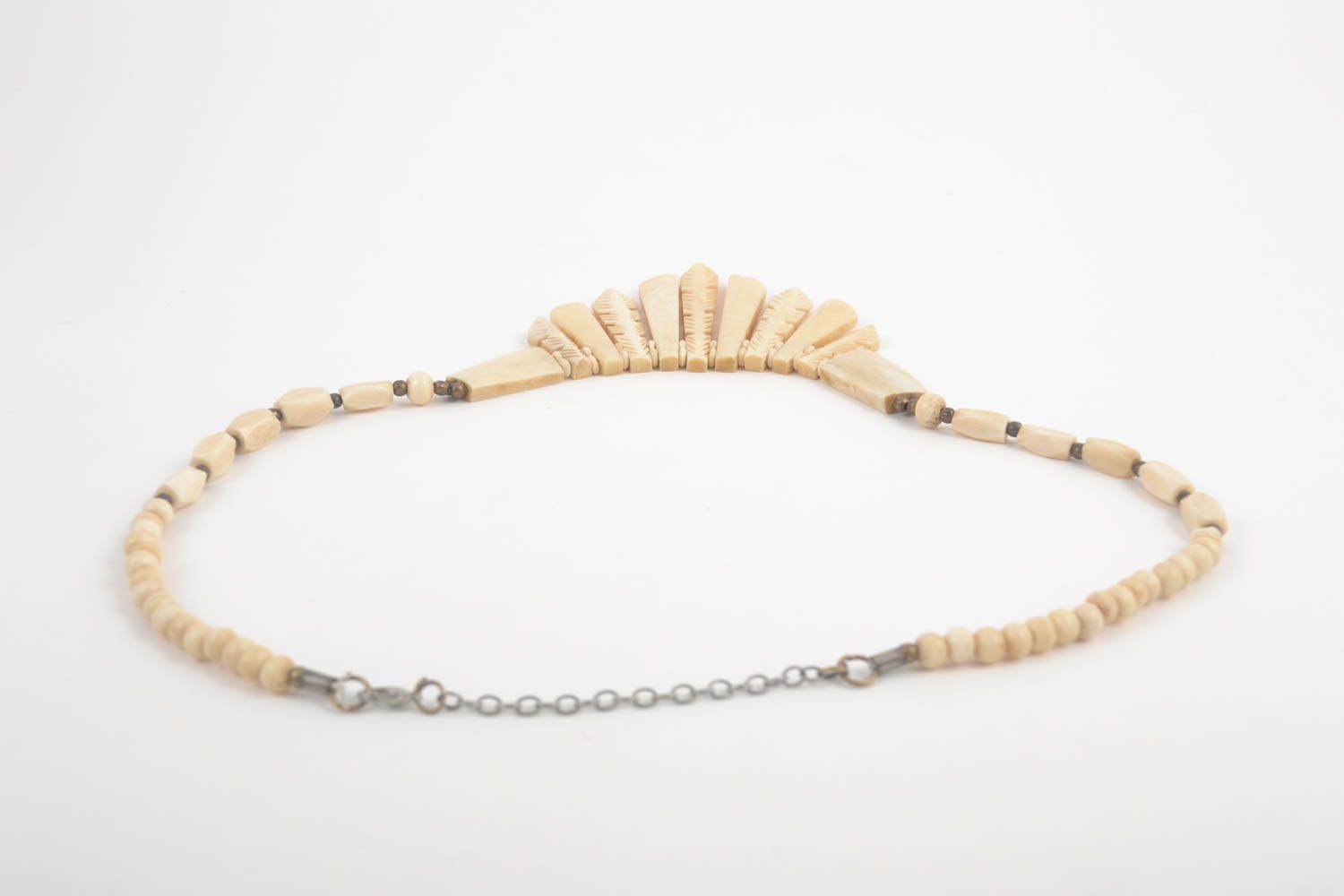 Handmade Damen Collier aus Knochen Modeschmuck Halskette Accessoire für Frauen foto 4