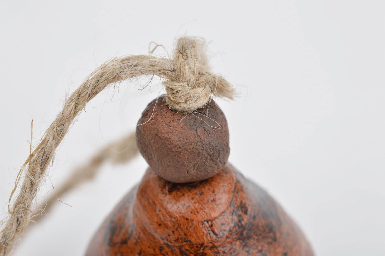 Handmade ceramic souvenir designer bell made of clay unusual stylish bell photo 3