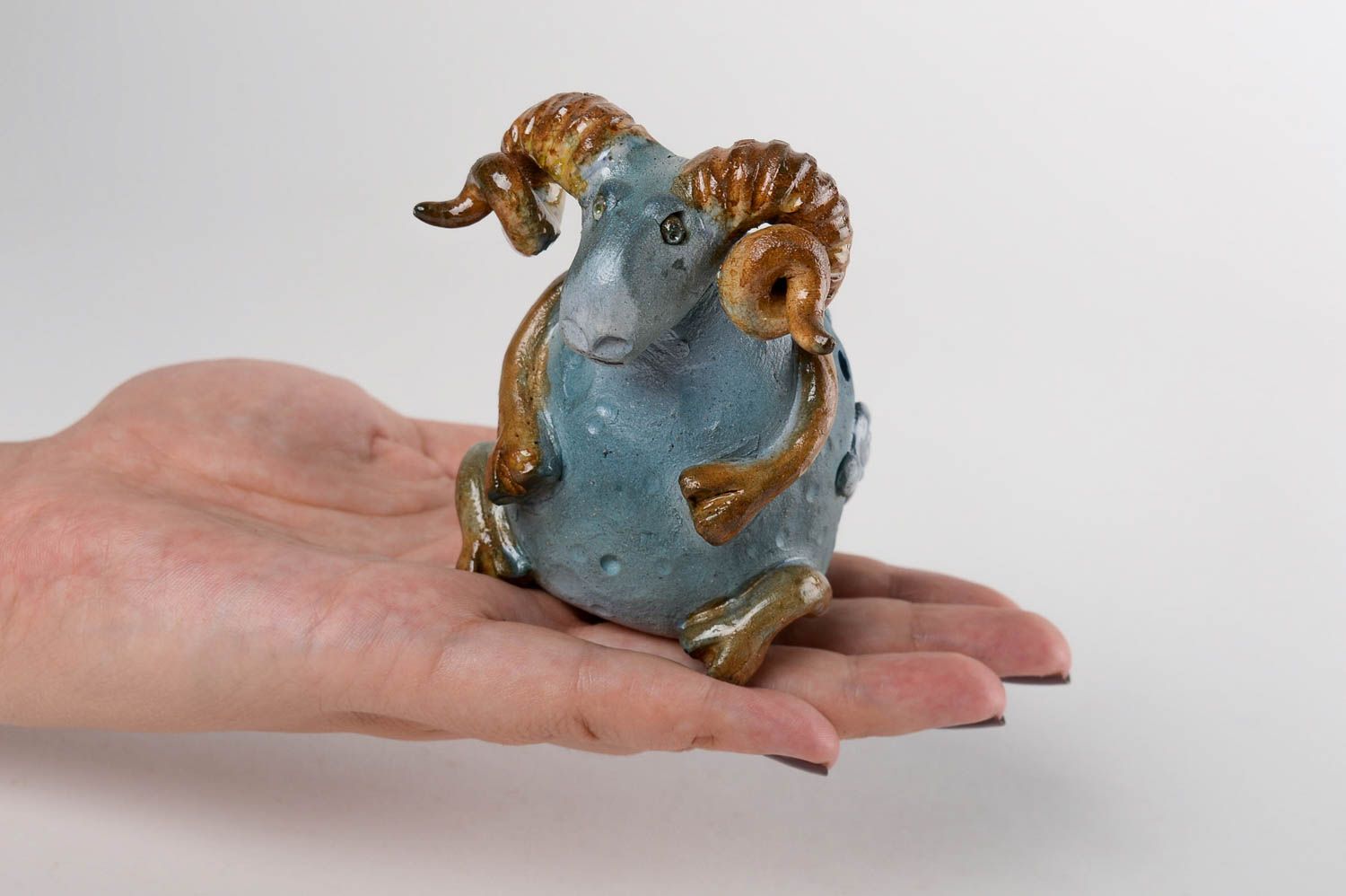 Sifflet jouet Instrument de musique fait main Figurine argile poterie Brebis photo 5