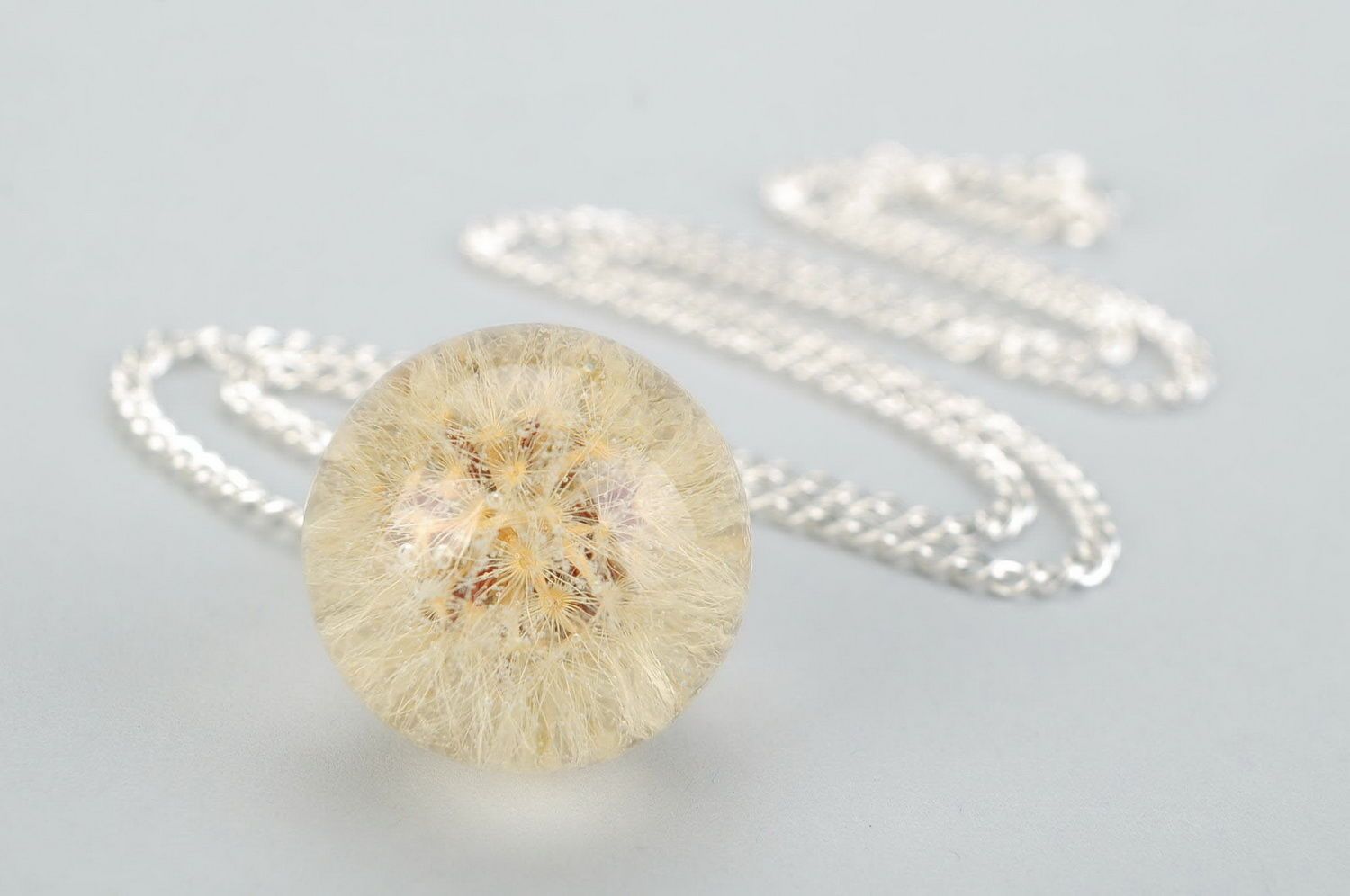 Pendant with dried flower Dandelion photo 1