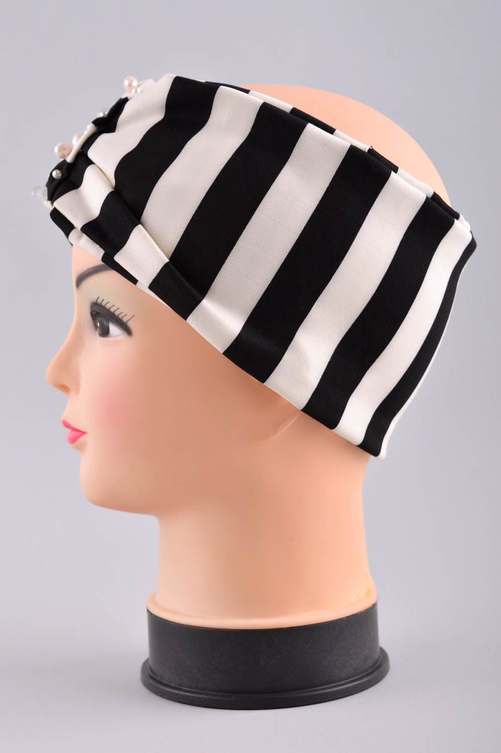 Handmade designer headband stylish head accessory elegant female turban photo 3