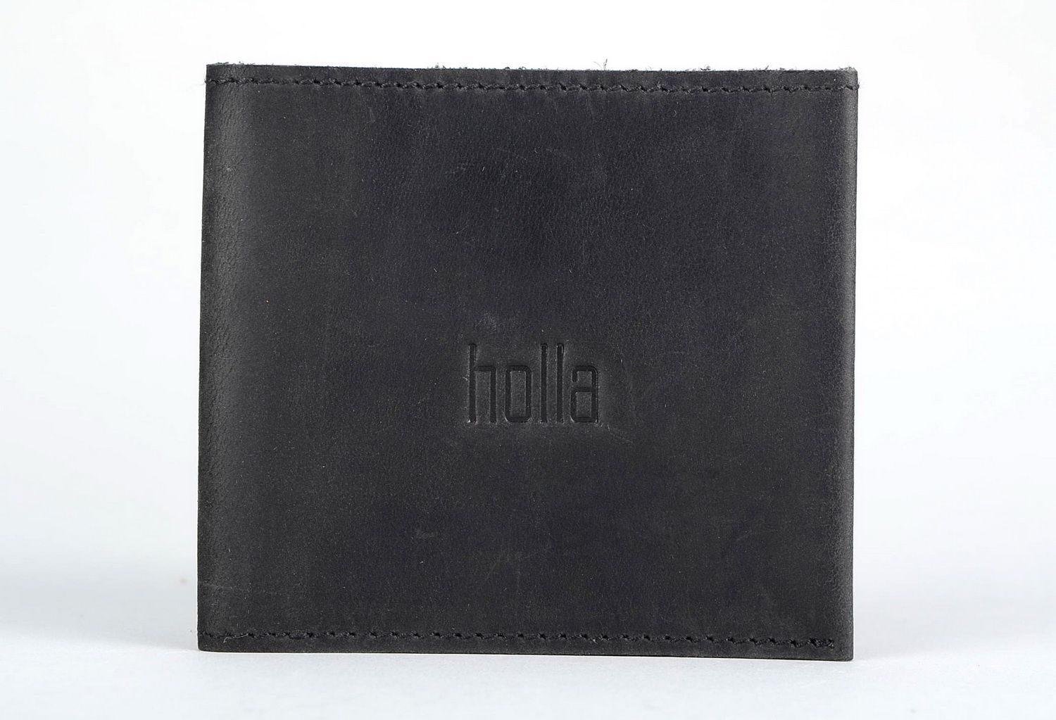 Leather wallet black photo 2