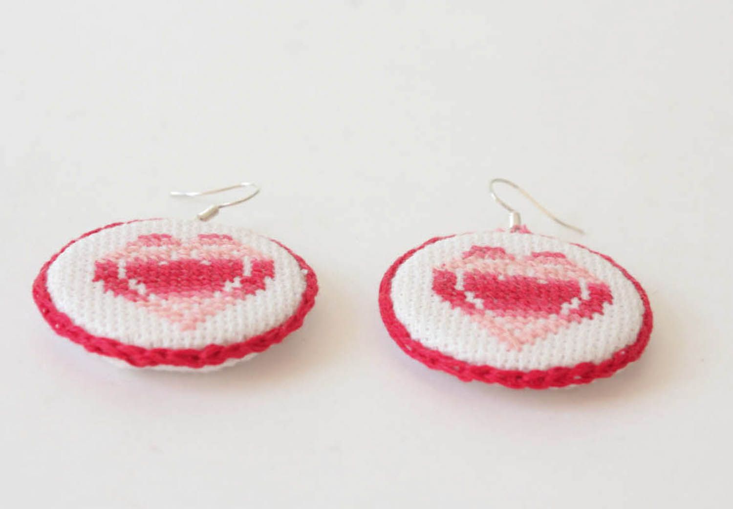 Earrings with handmade embroidery photo 2