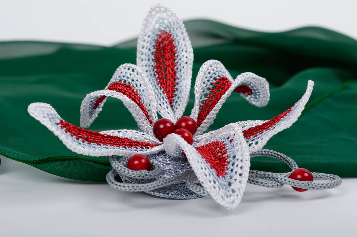 Шарф ожерелье зеленый шарф ручной работы трикотажный шарф оригинальный фото 4