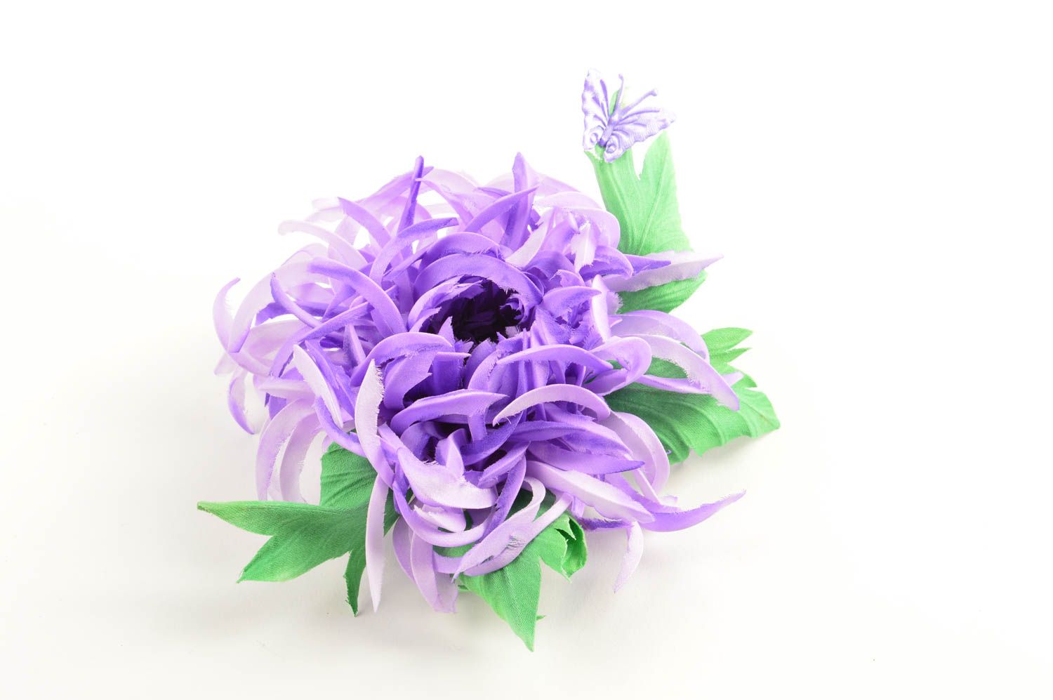 Handgefertigt Blumen Haarspange Haarschmuck Blüte Geschenk für Frauen lila foto 2