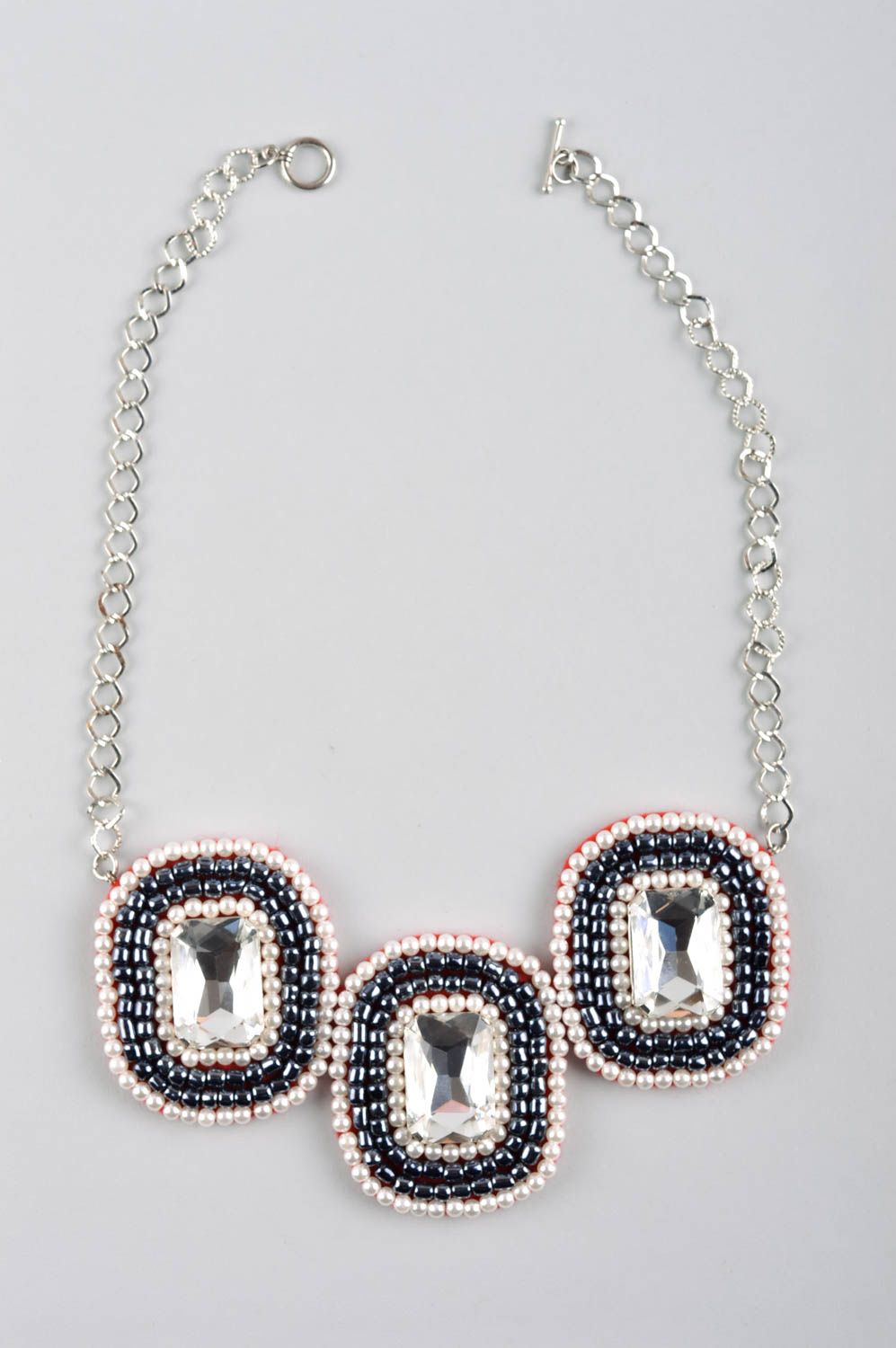 Collar original de abalorios y cristales bisutería artesanal regalo para mujer foto 5