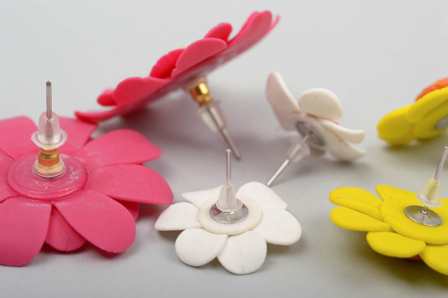 Jewelry set handmade earrings polymer clay flower jewelry gifts for women photo 2