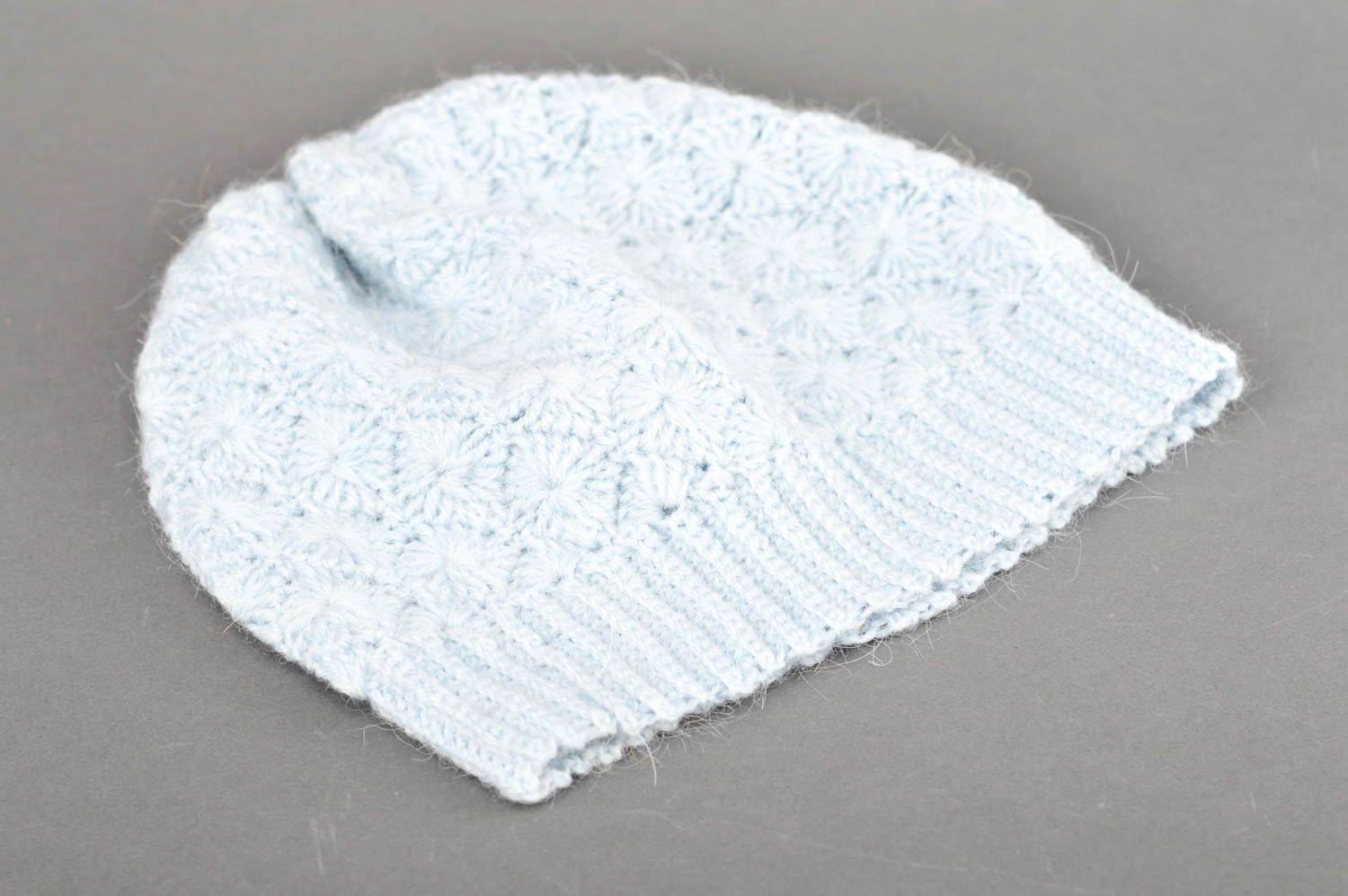 Gorro tejido de lana blanco hecho a mano ropa para mujeres regalo original foto 2
