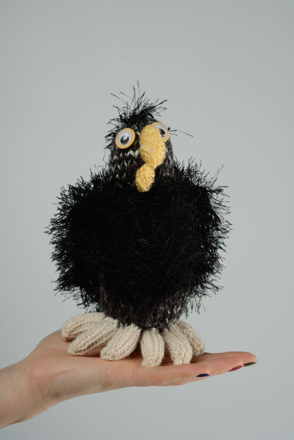 Handmade crochet toy Little Raven photo 3