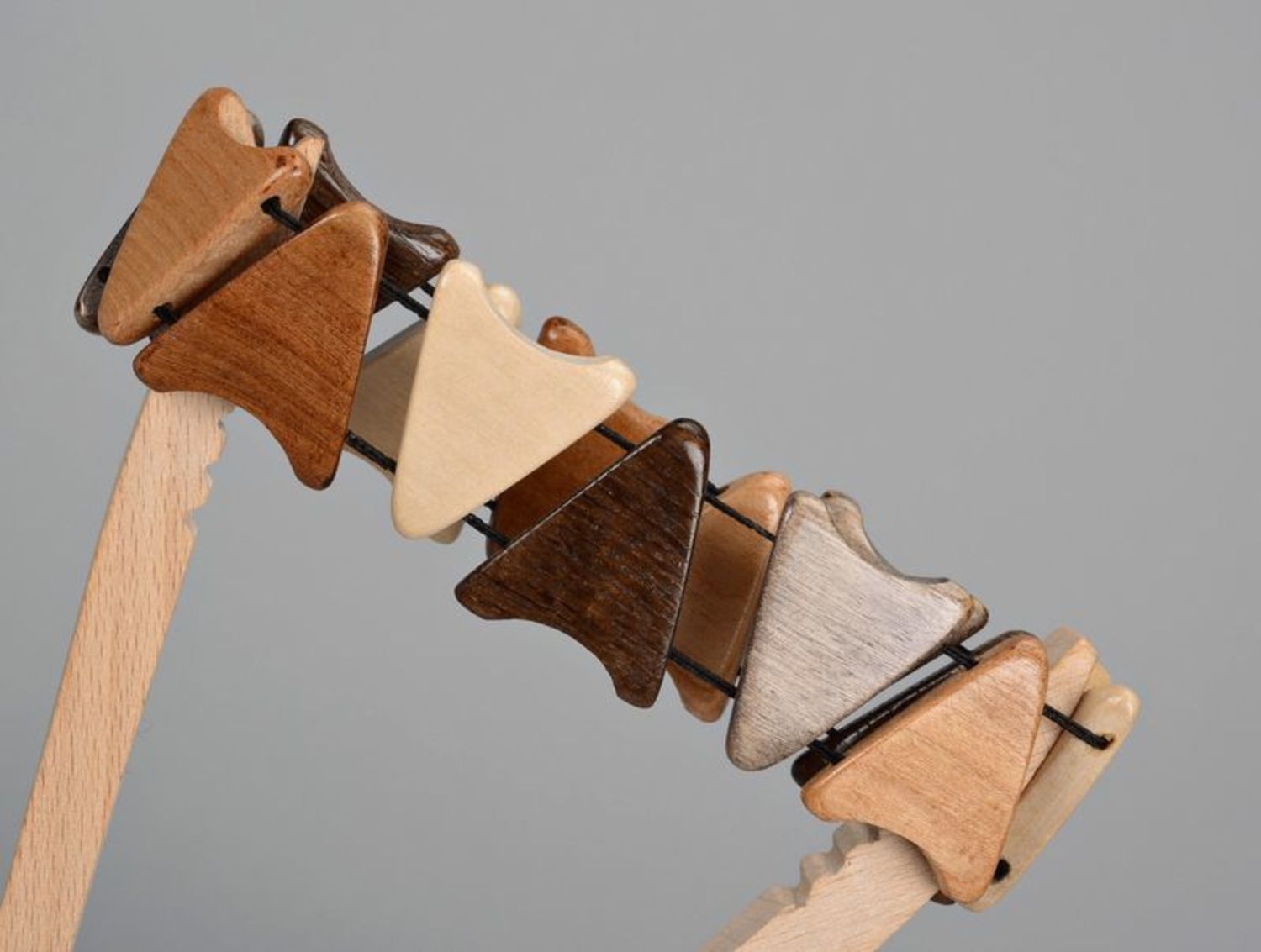 Bracciale di legno fatto a mano braccialetto marrone braccialetto da polso

 foto 2