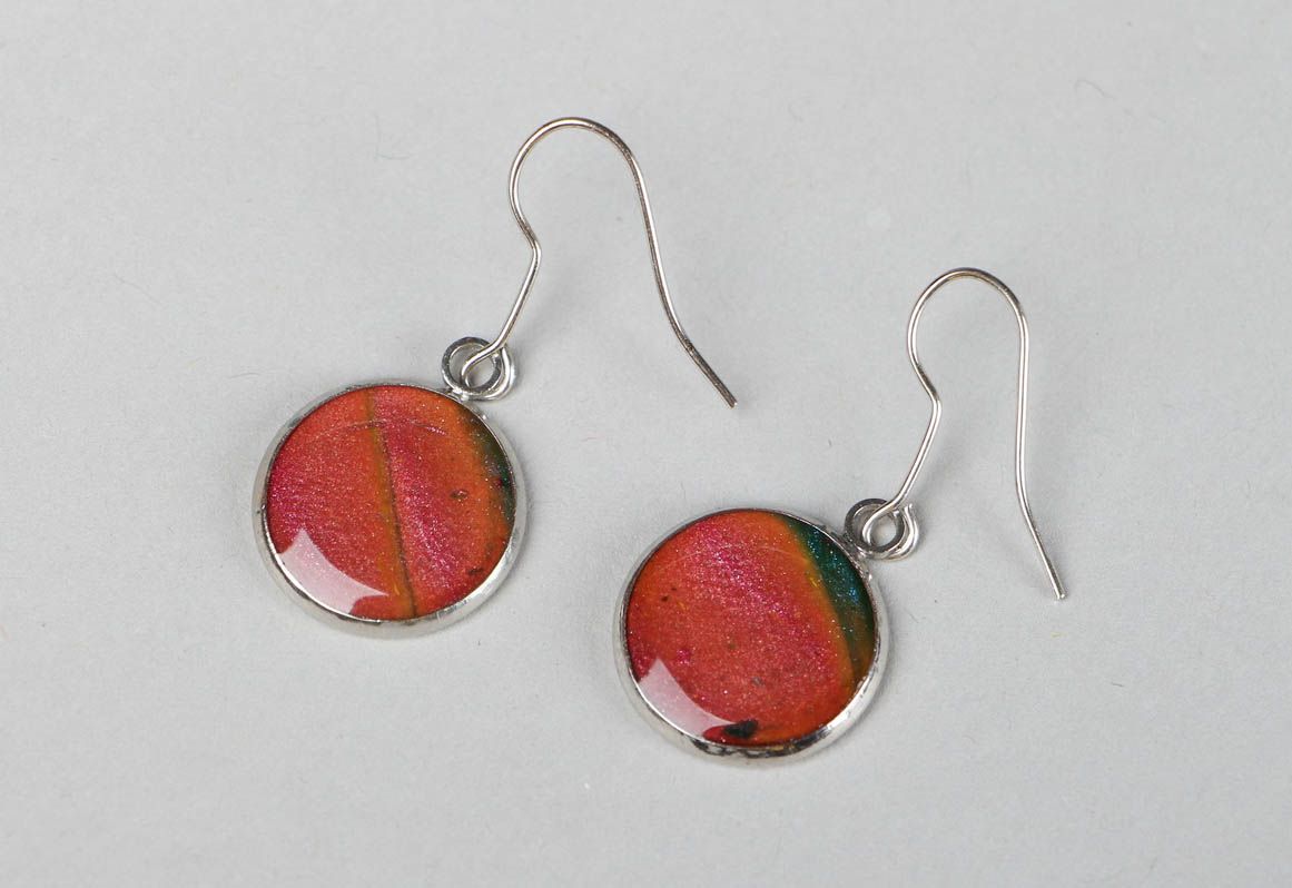 Clay Earrings with Epoxy Resin photo 1