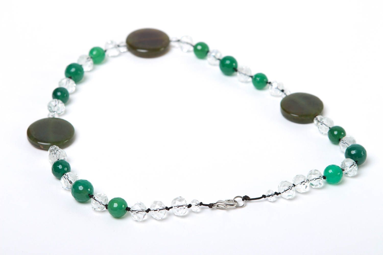 Handmade necklace designer accessory unusual bead necklace stone jewelry photo 4